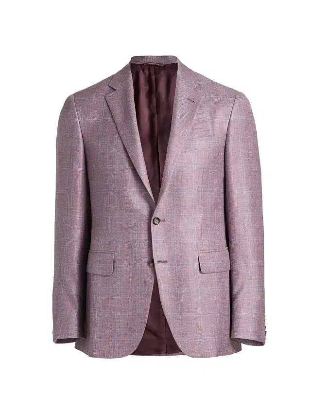 Canali Men's Kei Windowpane Plaid Sport Coat - Brown