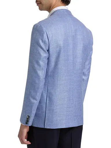 Canali Men's Kei Textured Wool-Blend Sport Coat - Blue | Thumbnail 5 Canali Men's Kei Textured Wool-Blend Sport Coat - Blue | Thumbnail 5