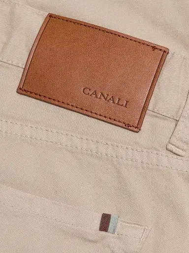 Canali Men's Stretch-Cotton 5-Pocket Pants - Tan - Size 34 | Thumbnail 7