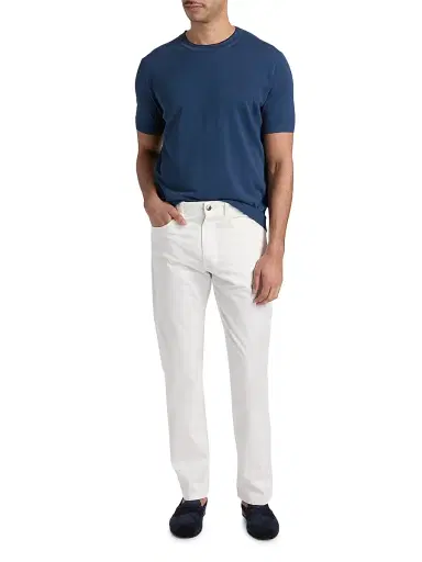 Canali Men's Stretch-Cotton Straight Jeans - White - Size 34 | Thumbnail 2