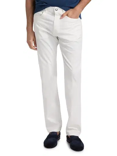 Canali Men's Stretch-Cotton Straight Jeans - White - Size 34 | Thumbnail 3
