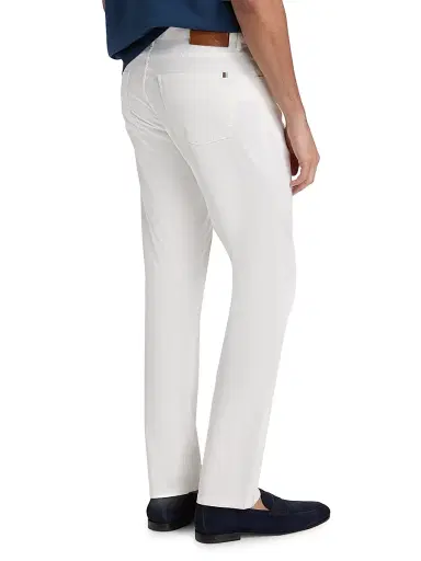 Canali Men's Stretch-Cotton Straight Jeans - White - Size 34 | Thumbnail 5