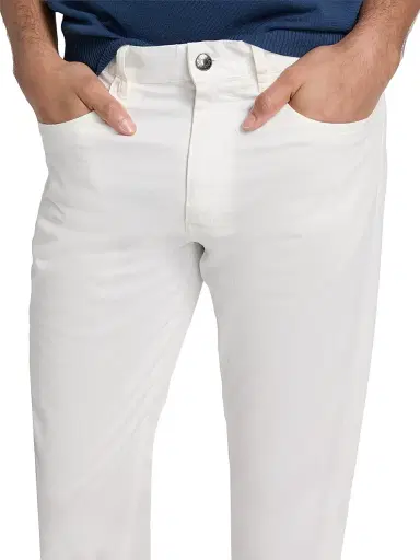 Canali Men's Stretch-Cotton Straight Jeans - White - Size 34 | Thumbnail 6