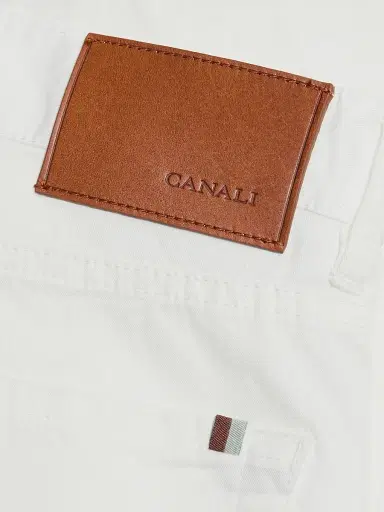 Canali Men's Stretch-Cotton Straight Jeans - White - Size 34 | Thumbnail 7