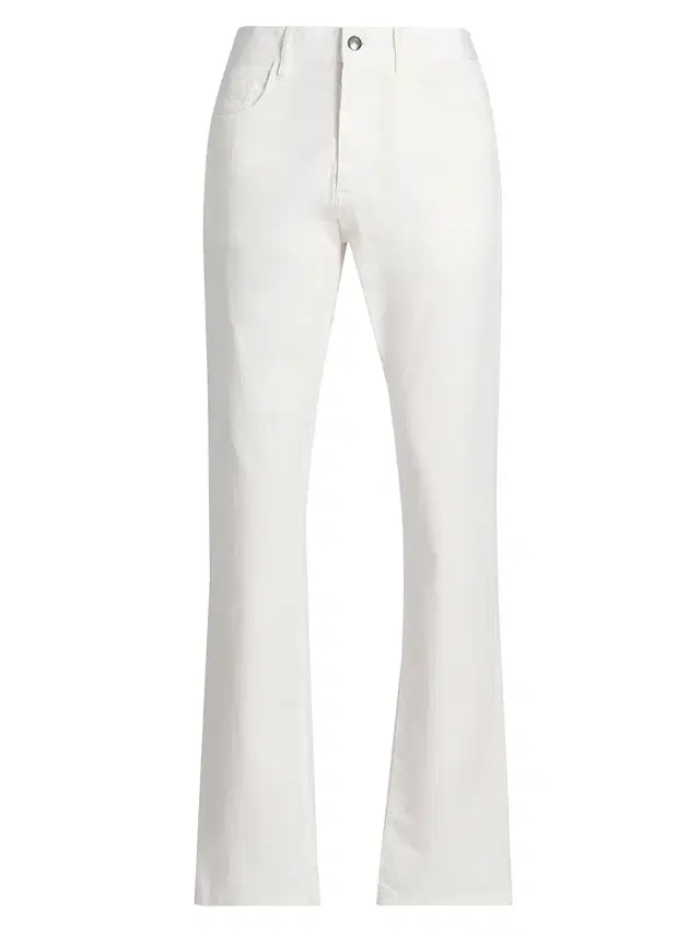 Men's Stretch-Cotton Straight Jeans - White