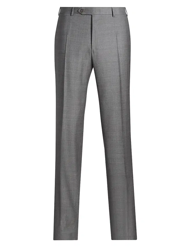 Canali Men's Siena Denim-Effect Trousers - Charcoal