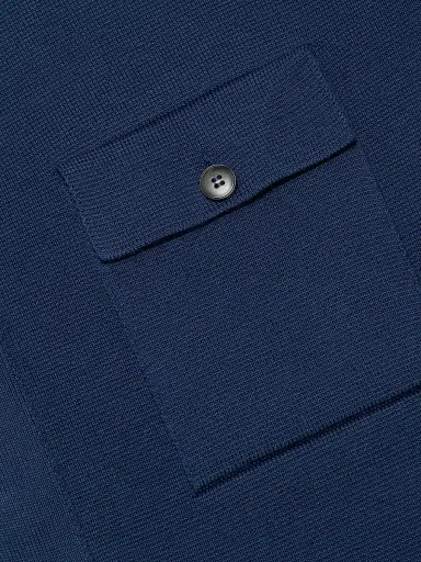 Canali Men's Chest Pocket Knit Overshirt | Thumbnail 7
