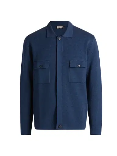 Canali Men's Chest Pocket Knit Overshirt | Thumbnail 1
