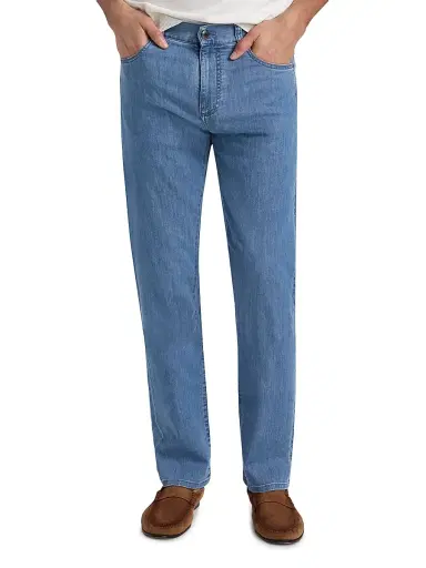 Canali Men's Lightweight Stretch-Cotton Jeans - Blue - Size 36 | Thumbnail 3 Canali Men's Lightweight Stretch-Cotton Jeans - Blue - Size 36 | Thumbnail 3