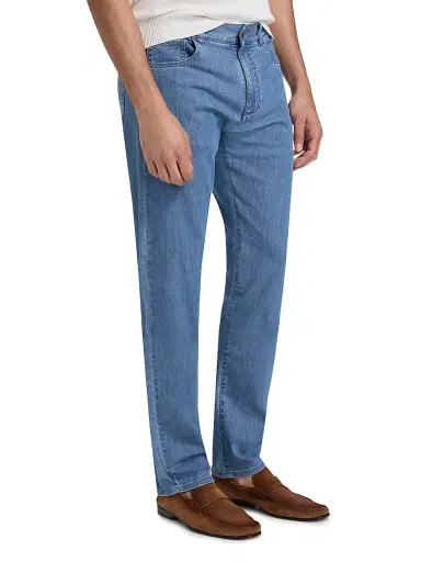 Canali Men's Lightweight Stretch-Cotton Jeans - Blue - Size 36 | Thumbnail 4 Canali Men's Lightweight Stretch-Cotton Jeans - Blue - Size 36 | Thumbnail 4