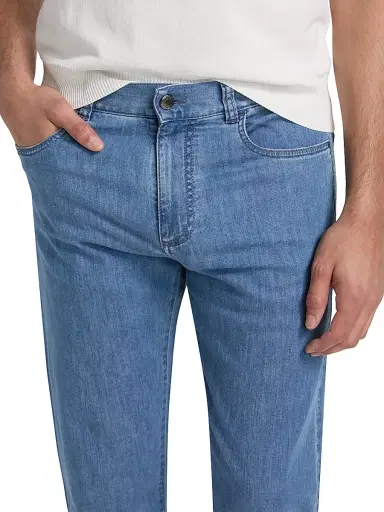 Canali Men's Lightweight Stretch-Cotton Jeans - Blue - Size 36 | Thumbnail 6 Canali Men's Lightweight Stretch-Cotton Jeans - Blue - Size 36 | Thumbnail 6