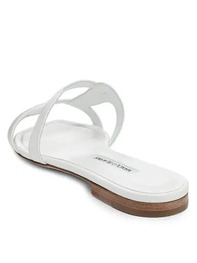 Manolo Blahnik Women's Grellanu Leather Slides | Thumbnail 3