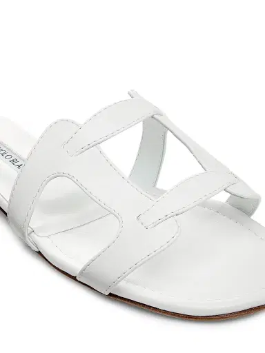 Manolo Blahnik Women's Grellanu Leather Slides | Thumbnail 5