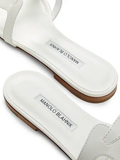 Manolo Blahnik Women's Grellanu Leather Slides | Thumbnail 6