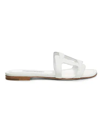 Manolo Blahnik Women's Grellanu Leather Slides | Thumbnail 1
