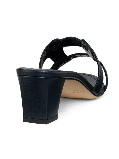 Manolo Blahnik Women's Grellanu 50MM Leather Block-Heel Sandals - Navy - Size 6 | Thumbnail 3 Manolo Blahnik Women's Grellanu 50MM Leather Block-Heel Sandals - Navy - Size 6 | Thumbnail 3