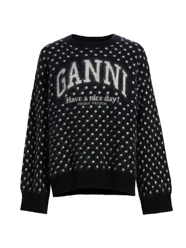 Ganni Women's Heavy Brushed Alpaca-Blend Oversized Sweater - Black