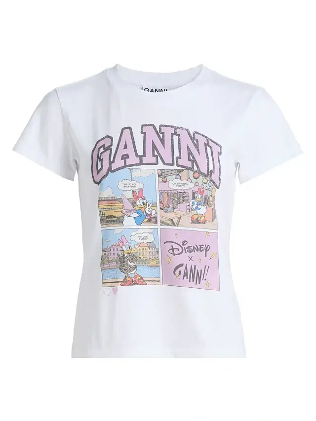 Ganni Women's Cartoon Cotton Jersey T-Shirt - Bright White