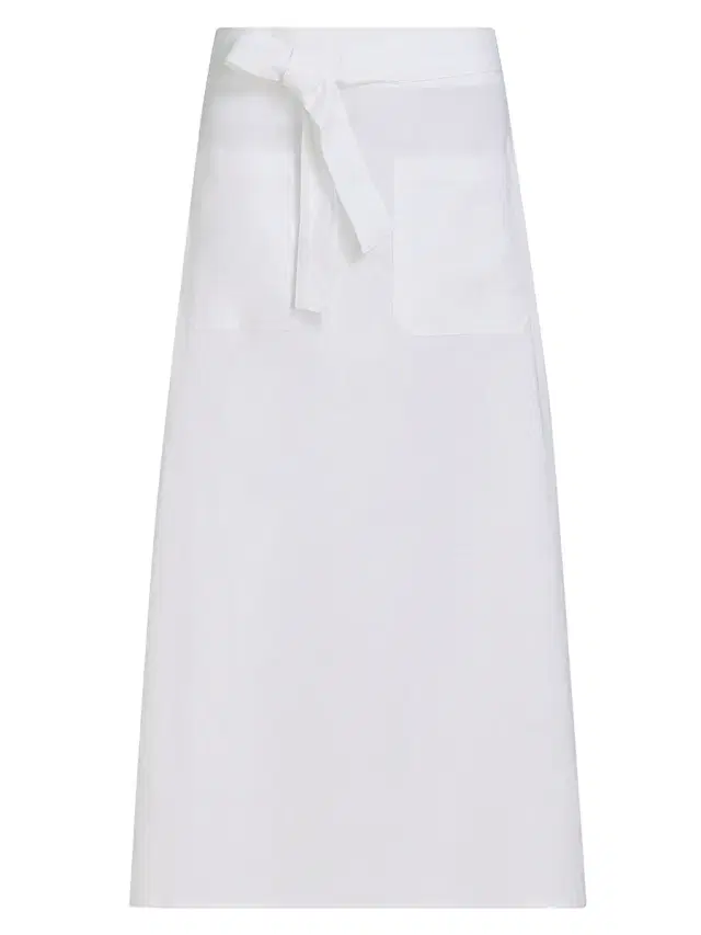 Women's Tie-Waist Cotton-Linen A-Line Midi-Skirt - White