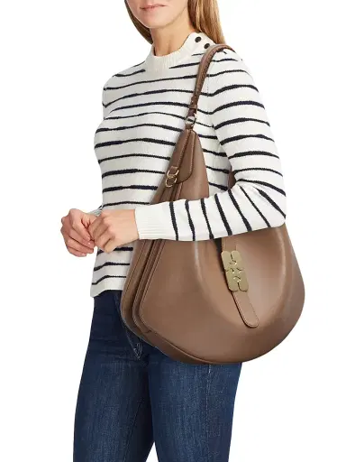 Ganni Women's Kat Large Leather Hobo Bag - Coca Mocha | Thumbnail 2 Ganni Women's Kat Large Leather Hobo Bag - Coca Mocha | Thumbnail 2