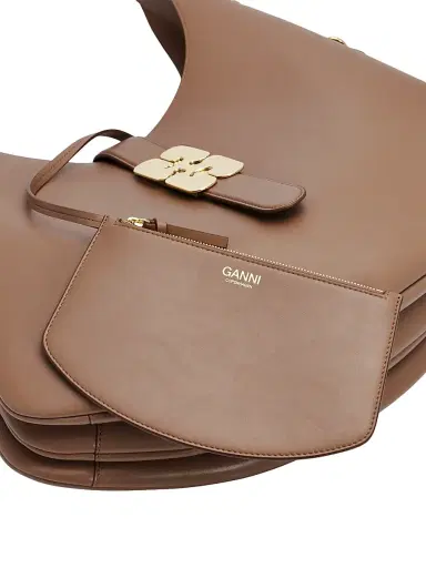 Ganni Women's Kat Large Leather Hobo Bag - Coca Mocha | Thumbnail 5 Ganni Women's Kat Large Leather Hobo Bag - Coca Mocha | Thumbnail 5