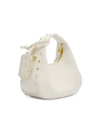 Ganni Women's Mini Studded Hobo Bag - Egret | Thumbnail 3 Ganni Women's Mini Studded Hobo Bag - Egret | Thumbnail 3