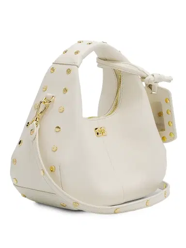 Ganni Women's Mini Studded Hobo Bag - Egret | Thumbnail 6 Ganni Women's Mini Studded Hobo Bag - Egret | Thumbnail 6