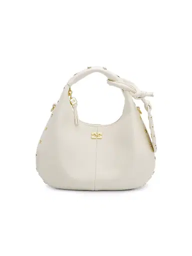 Ganni Women's Mini Studded Hobo Bag - Egret | Thumbnail 1 Ganni Women's Mini Studded Hobo Bag - Egret | Thumbnail 1