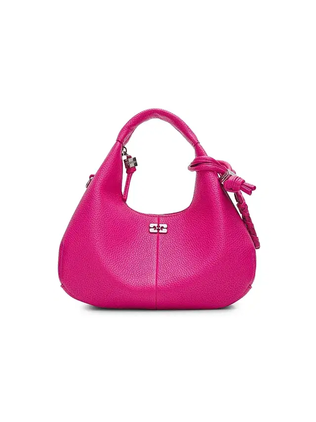 Ganni Women's Mini Logo Hobo Bag - Cabaret