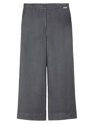 Marina Rinaldi Women's Ramie Twill Trousers - Medium Grey - Size 16 | Thumbnail 1