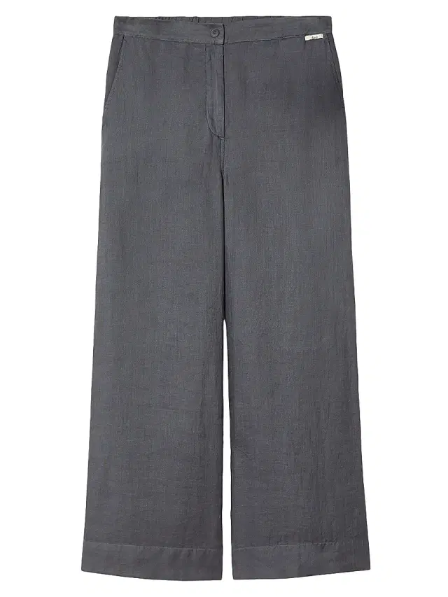 Marina Rinaldi Women's Ramie Twill Trousers - Medium Grey