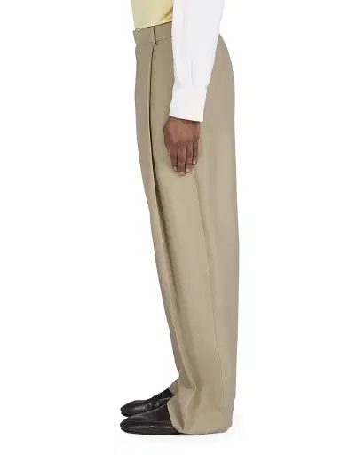 Ferragamo Men's Wide-Leg Linen-Blend Trousers | Thumbnail 4 Ferragamo Men's Wide-Leg Linen-Blend Trousers | Thumbnail 4
