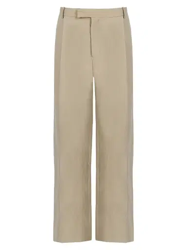 Ferragamo Men's Wide-Leg Linen-Blend Trousers | Thumbnail 1 Ferragamo Men's Wide-Leg Linen-Blend Trousers | Thumbnail 1