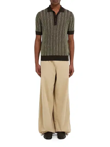 Ferragamo Men's Textured Knit Short-Sleeve Polo Sweater - Expres Butter Nero - Size XL | Thumbnail 2