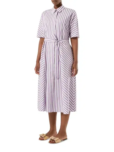 Marina Rinaldi Women's Yarn Dyed Poplin Dress - Purple - Size 16 | Thumbnail 3
