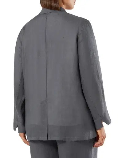 Marina Rinaldi Women's Ramie Twill Tunic Blazer | Thumbnail 4 Marina Rinaldi Women's Ramie Twill Tunic Blazer | Thumbnail 4