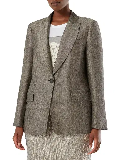 Marina Rinaldi Women's Yarn Dyed Linen Jacket | Thumbnail 3 Marina Rinaldi Women's Yarn Dyed Linen Jacket | Thumbnail 3