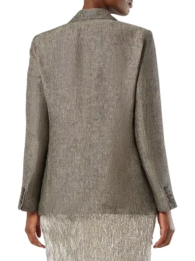 Marina Rinaldi Women's Yarn Dyed Linen Jacket | Thumbnail 4 Marina Rinaldi Women's Yarn Dyed Linen Jacket | Thumbnail 4