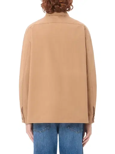 Valentino Garavani Men's Cotton Gabardine Shirt Jacket with VLogo - Camel - Size 38 | Thumbnail 4