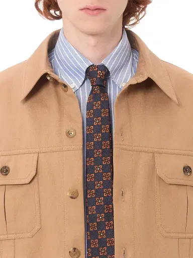 Valentino Garavani Men's Cotton Gabardine Shirt Jacket with VLogo - Camel - Size 38 | Thumbnail 5