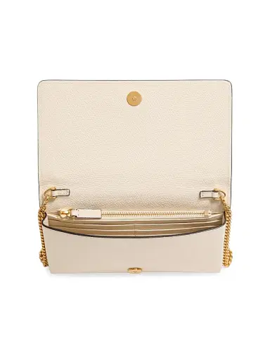 Valentino Garavani Women's Vlogo Signature Grainy Calfskin Wallet with Chain - Light | Thumbnail 5 Valentino Garavani Women's Vlogo Signature Grainy Calfskin Wallet with Chain - Light | Thumbnail 5