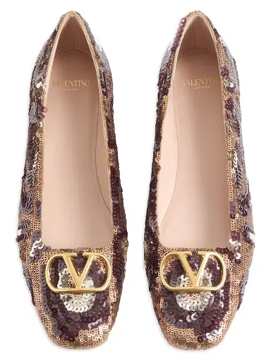 Valentino Garavani Women's VLogo Signature Ballerinas with Animalier Embroidery | Thumbnail 4 Valentino Garavani Women's VLogo Signature Ballerinas with Animalier Embroidery | Thumbnail 4