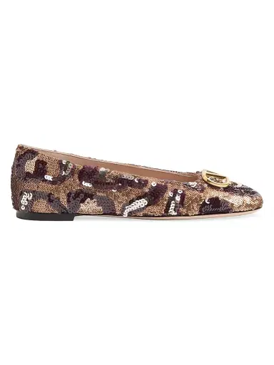 Valentino Garavani Women's VLogo Signature Ballerinas with Animalier Embroidery | Thumbnail 1 Valentino Garavani Women's VLogo Signature Ballerinas with Animalier Embroidery | Thumbnail 1