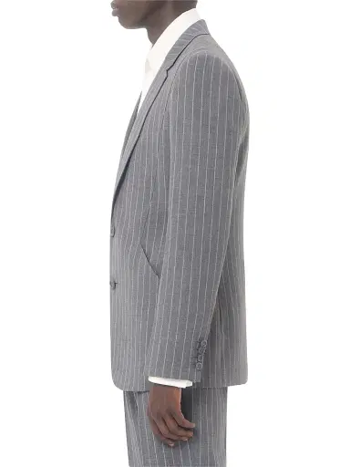 Valentino Garavani Men's Single-Breasted Jacket in Pinstripe Wool - Grey - Size 36 | Thumbnail 4 Valentino Garavani Men's Single-Breasted Jacket in Pinstripe Wool - Grey - Size 36 | Thumbnail 4
