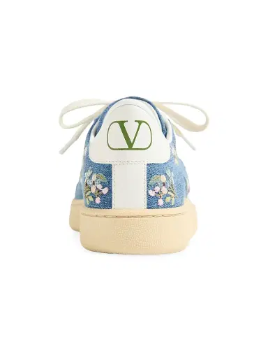 Valentino Garavani Women's Royco Denim Trainer Sneakers with Floral Embroidery - Denim - Size 5 | Thumbnail 5