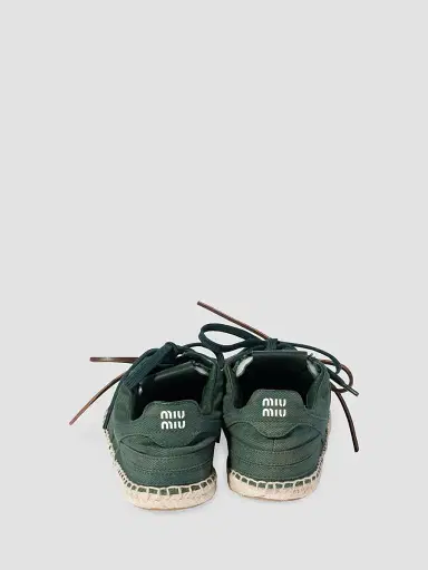 Miu Miu Women's Gymnasium Gabardine Sneakers - Blue | Thumbnail 8 Miu Miu Women's Gymnasium Gabardine Sneakers - Blue | Thumbnail 8