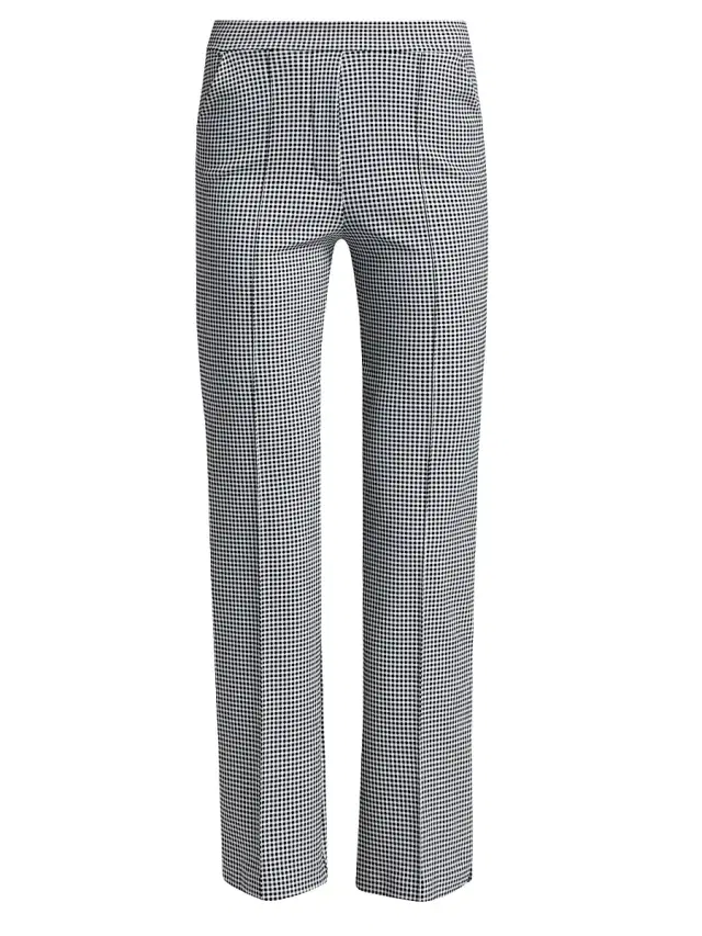 Chiara Boni La Petite Robe Women's Nuccia Micro-Gingham Crop Cigarette Pants - Brigitte Black