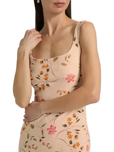 Chiara Boni La Petite Robe Women's Gilia Floral Jersey Cocktail Midi-Dress - Cyd Gold - Size 2 | Thumbnail 6