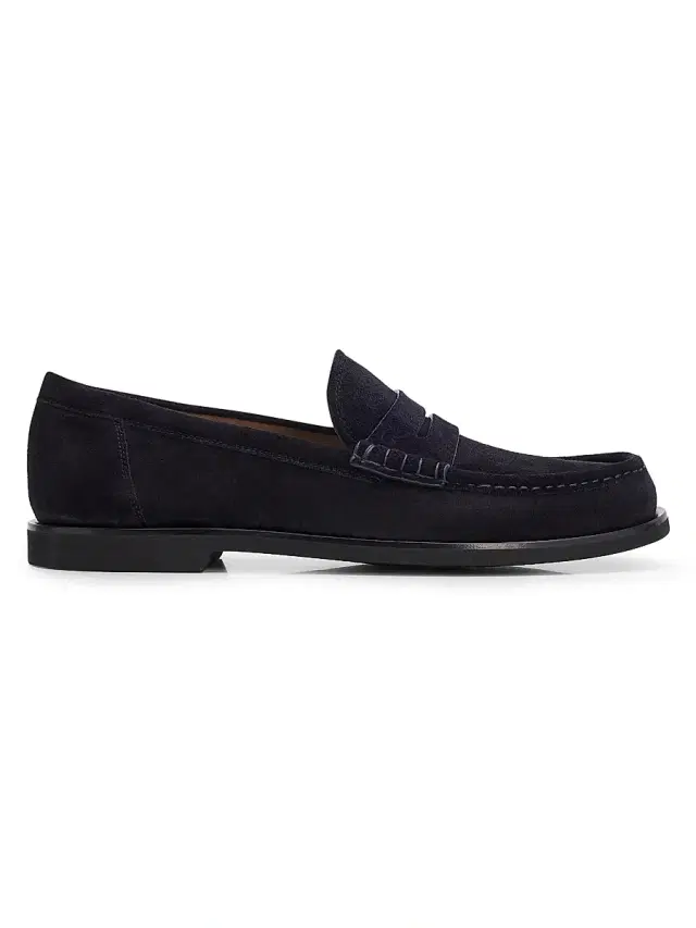 Gianvito Rossi Men's Suede Penny Loafers - Dark Blue