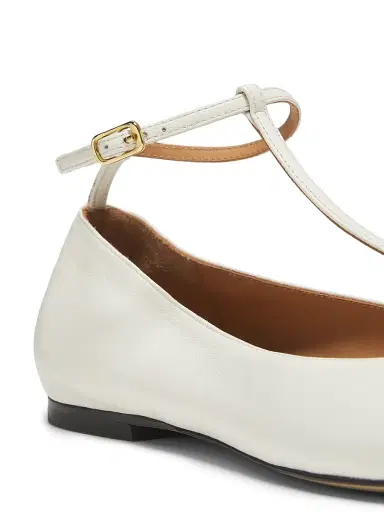 Odissì Women's Calla Leather T-Strap Ballerina Flats - White Pearl - Size 10 | Thumbnail 6 Odissì Women's Calla Leather T-Strap Ballerina Flats - White Pearl - Size 10 | Thumbnail 6